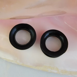 Pair of black silicone tunnels 8G to 1 inch sizes available HALF INCH WIDE