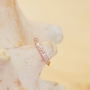 20G Rose gold and Clear CZ nose or cartilage hoop surgical steel seamless ring