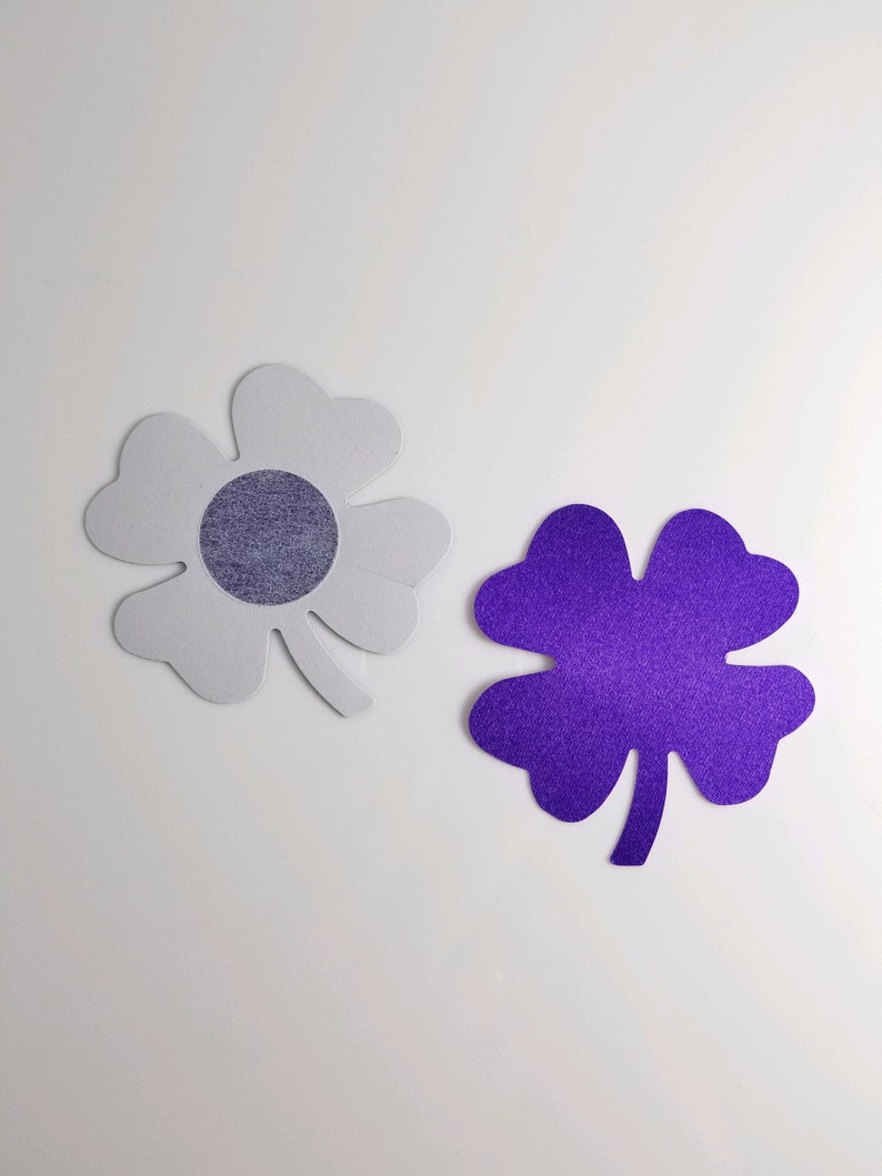 Pair of purple shamrock pasties nipple covers