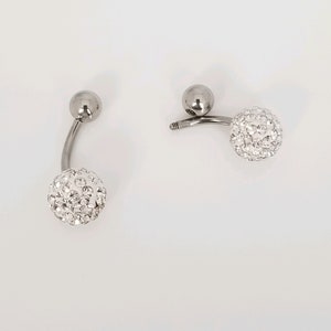 Ryaupy 3PCS Piercing Per Ombelico In Acciaio Inox Con Doppia Gemma - 316L Piercing Ombelico Acciaio Chirurgico (10mm - Foto 9