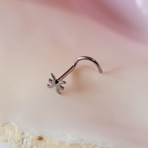 20G Pisces nose screw or L nostril piercing zodiac jewelry