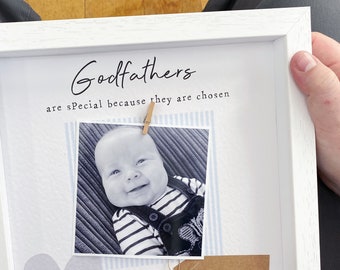 Godfather Photo Frame Gift - Will You Be My Godfather - Christening Keepsake - Godfathers Are Special Because They Are Chosen