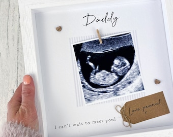 Baby Scan Daddy Photo Frame - First Fathers Gift - Personalised Daddy Frame - From the Bump - Pregnancy Announcement- Daddy-To-Be