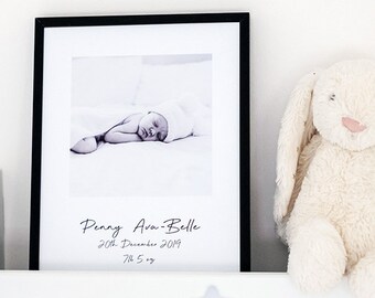 Personalised Baby Photo Print - New Baby Gift - Etsy