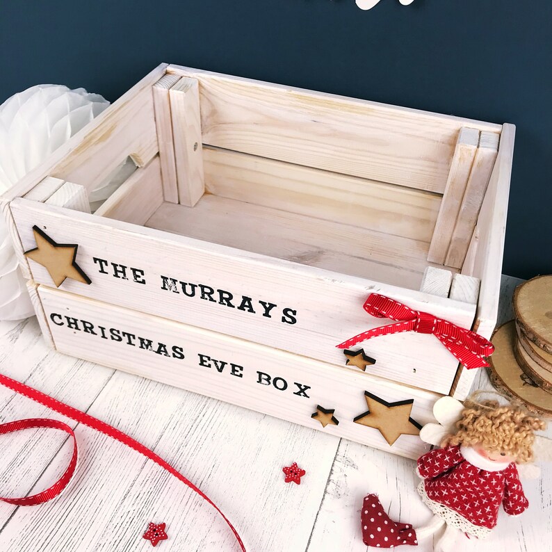 Family Christmas Eve Crate in White Festive Wooden Christmas Etsy