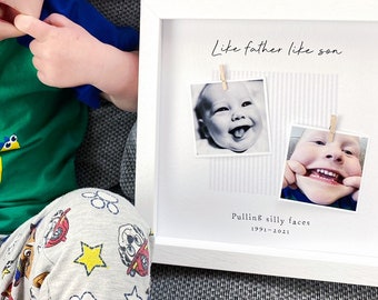 Daddy and Son Photo Frame -  Like Father Like Son - Personalised Daddy Photo Frame - Fathers Day Gift