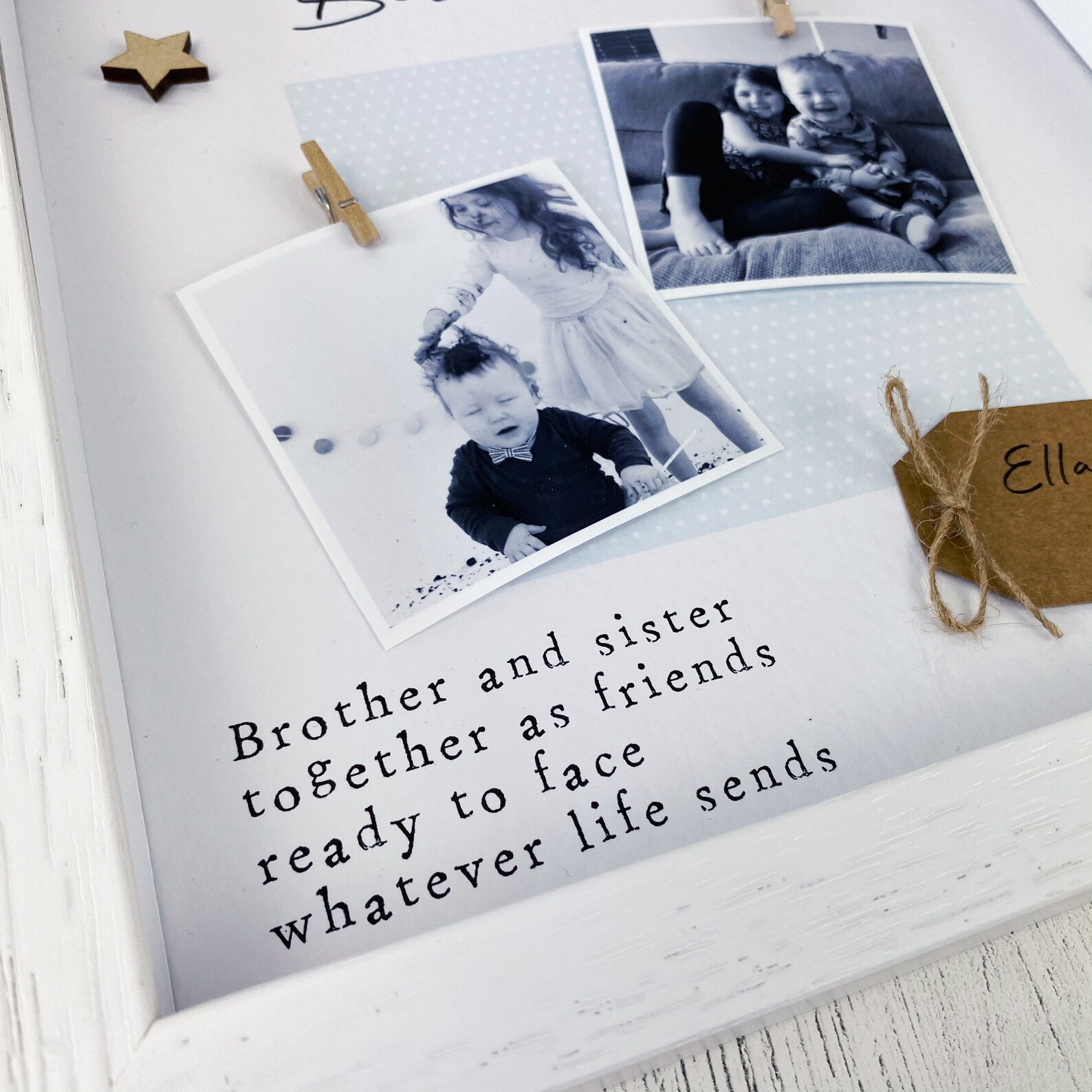 Brother and Sister Frame Sibling Photo Frame Personalised Etsy UK