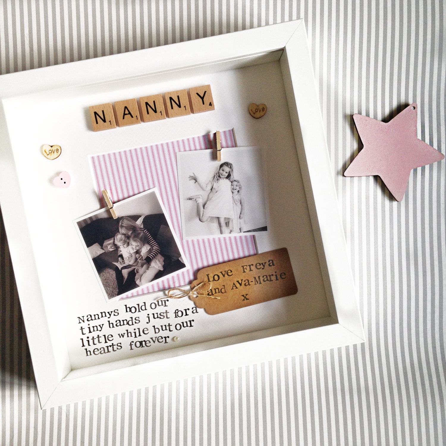 Nana Frame Personalised Scrabble Photo Frame For Nana Nanny Etsy