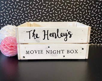 Movie Night Box  - Reusable Personalised Family Night In Crate
