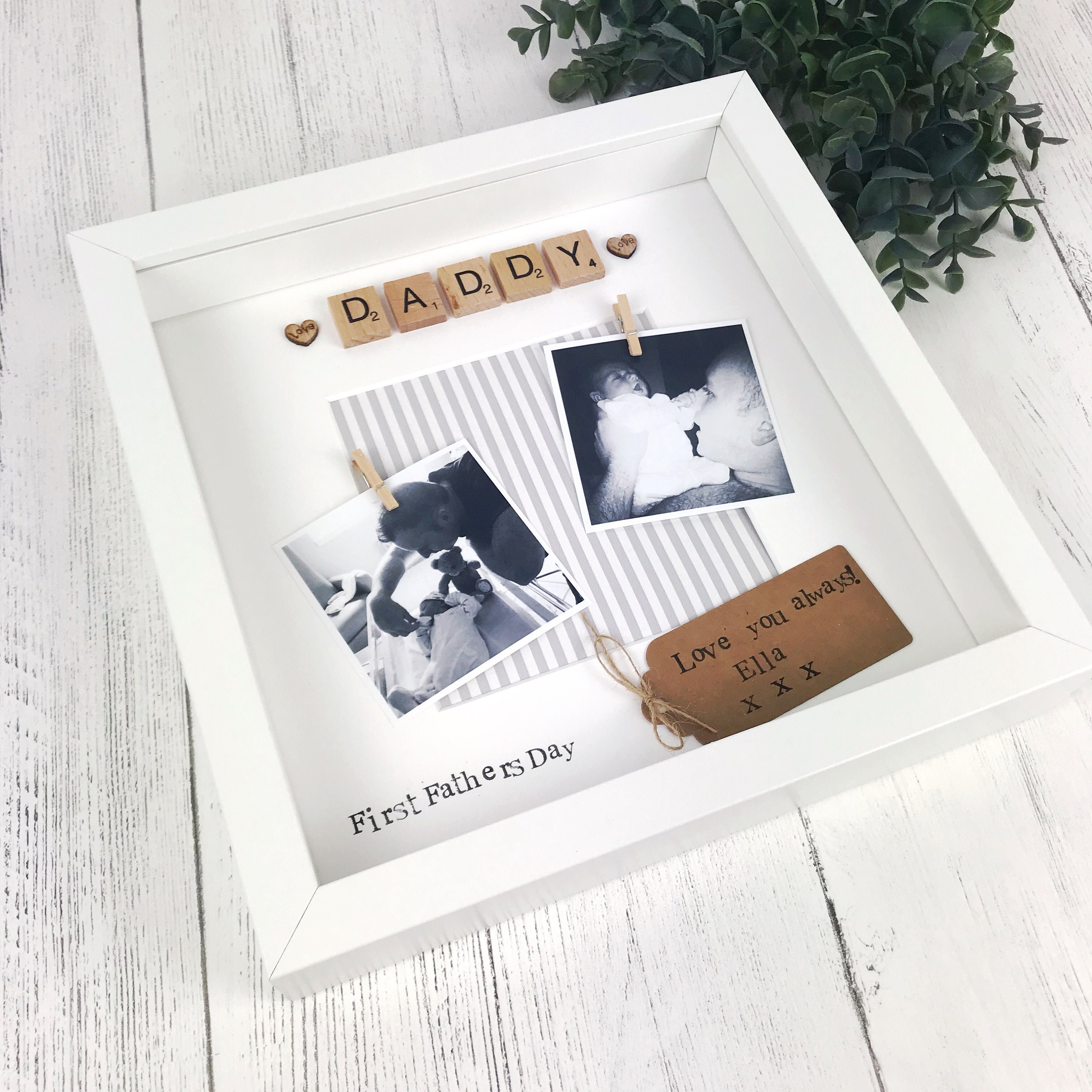 Daddy Scrabble Frame First Fathers Day Photo Frame - Daddy Scrabble Frame - Personalised ...