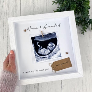 Baby Scan Photo Frame - Pregnancy Announcement - Personalised Grandparents To Be Frame - From the Bump -