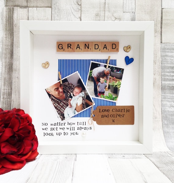 Download Grandad Photo Frame Fathers Day Gift Personalised Scrabble Etsy