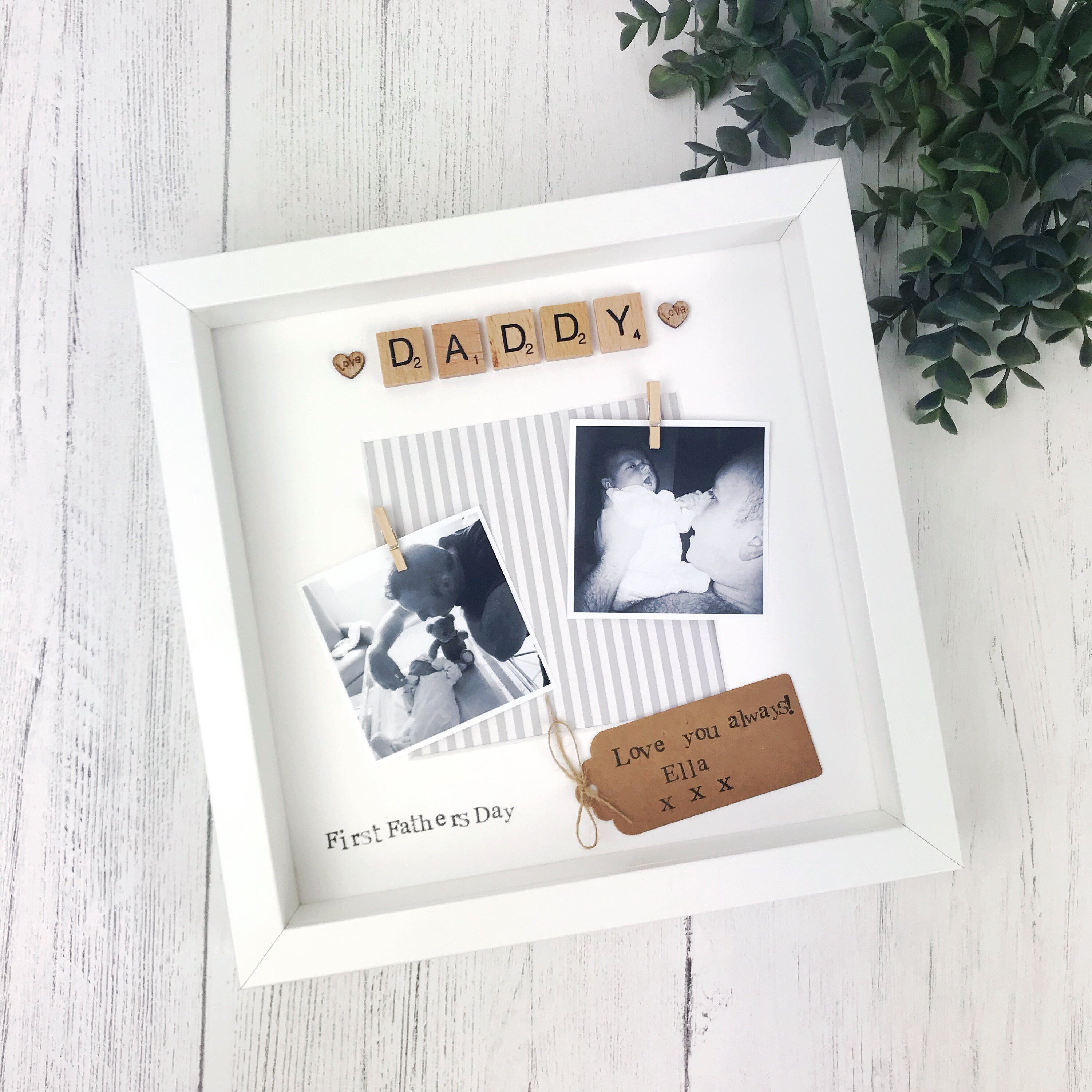 Daddy Scrabble Frame First Fathers Day Photo Frame - Daddy Scrabble Frame - Personalised ...