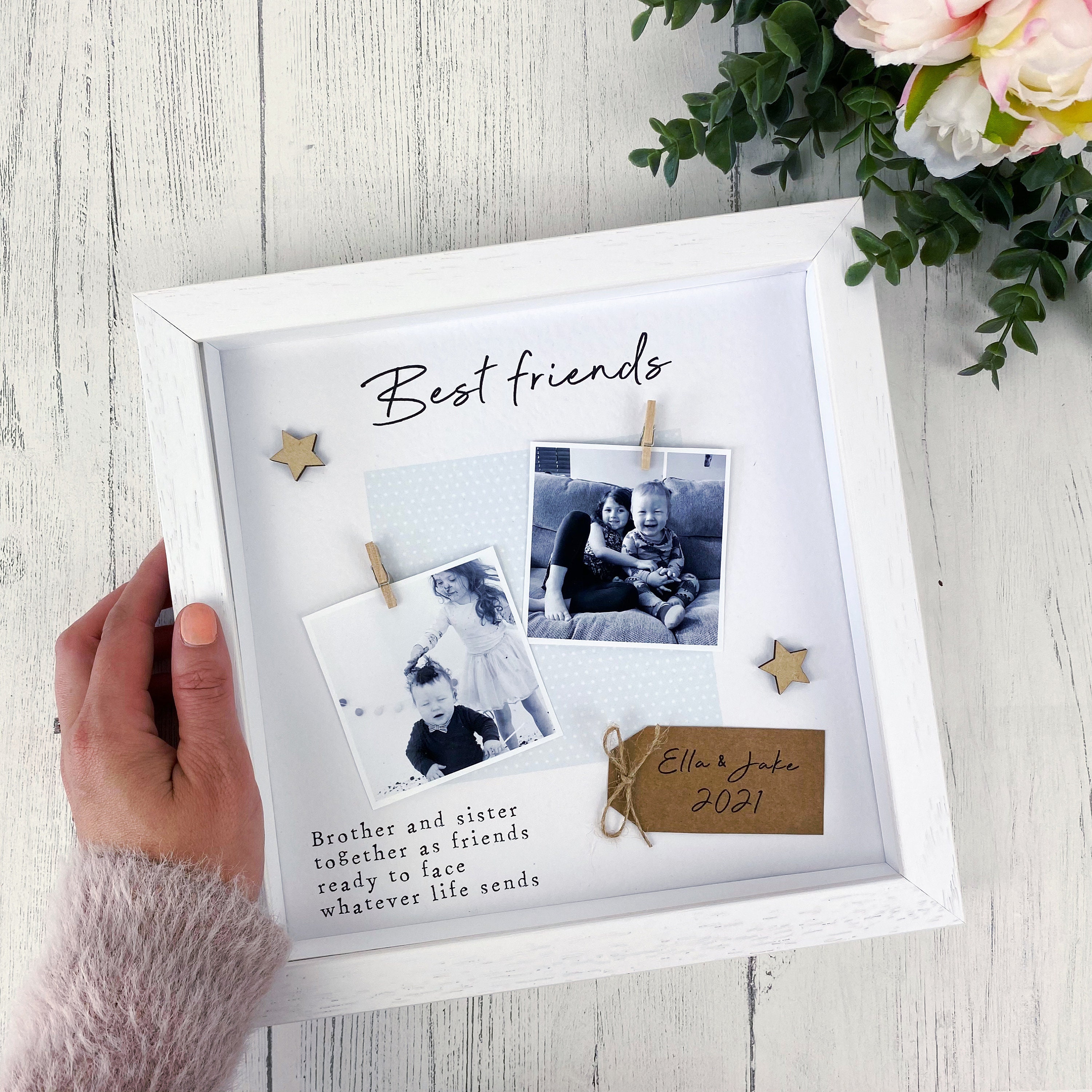 Brother and Sister Frame Sibling Photo Frame Personalised Etsy UK