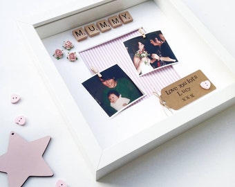 Mummy Photo Frame- Personalised Scrabble Frame- For Mum- Mother's Day Gift- Customised Name- Sister- Aunty- Auntie- Nana- Mummy Valentine