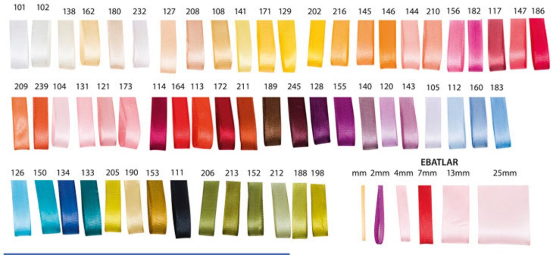 4mm/2mm Silky Ribbon, Embroidery Ribbon, Smooth Ribbon ,solid Colour ...
