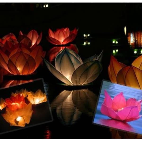10 water lantern - poolside lotus water lantern 30x30cm /mix colour