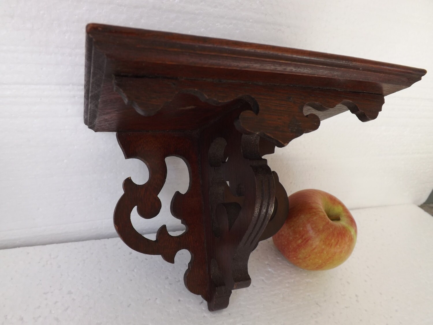 Small Antique Wall Shelf in Carved Oak / English Gothic Shelf Etsy