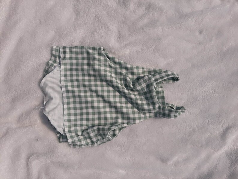 Overalls/Green and white checkered overall/NB to 5T image 3