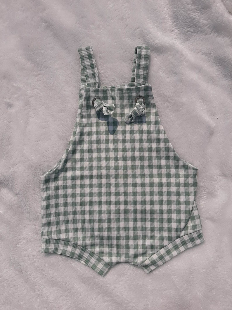 Overalls/Green and white checkered overall/NB to 5T image 2