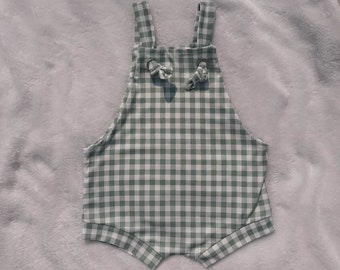 Overalls/Green and white checkered overall/NB to 5T