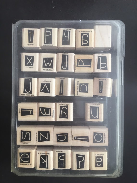 Mixed Media Alphabet Wood Mount Rubber Stamp