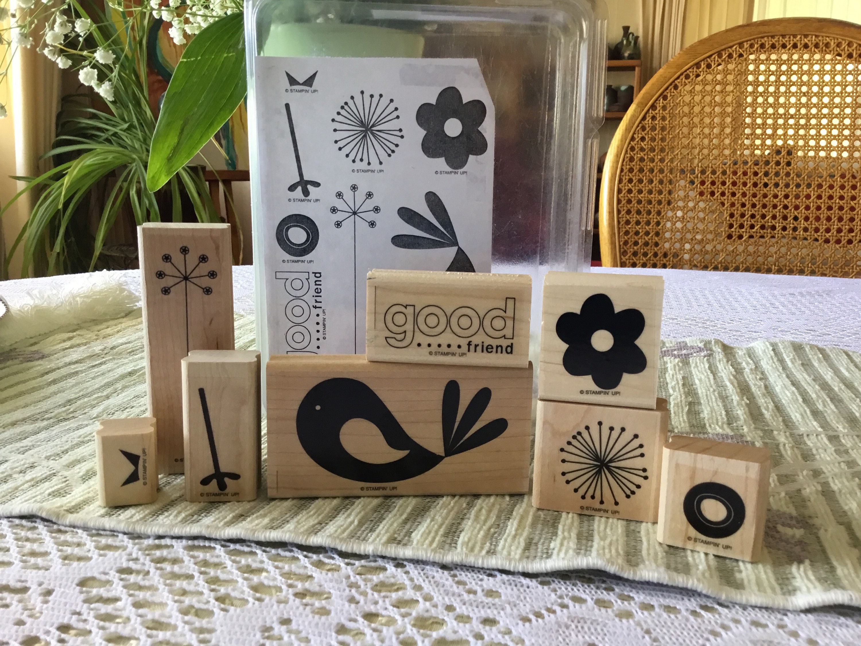 Stampin' up Good Friend, Stamp Set, Wood Mounts, Slightly