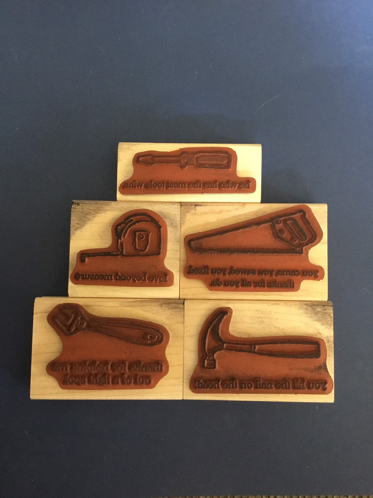 Stampin' Up stamp set Totally Tool Wood mounts love Etsy