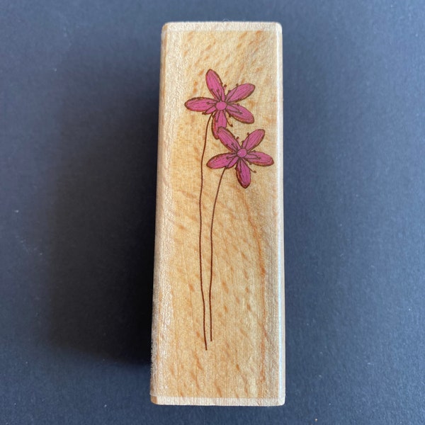 Two flower stems stamp, by Studio G stamp, Kolette Hall design for Hampton Art, for cardmaking, stamping, journaling and more