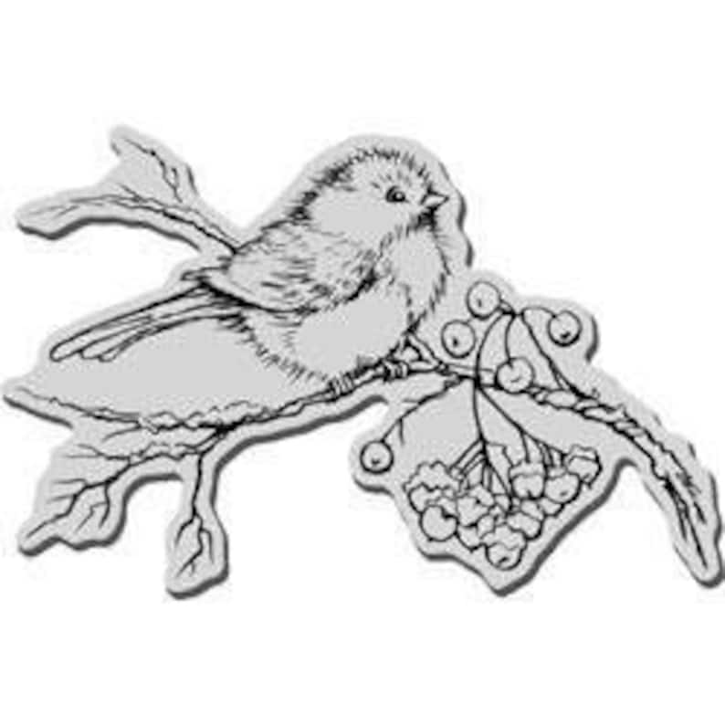 scrapbooking, christmas Snow Bird winter NEW card making Stampendous cling acrylic stamp