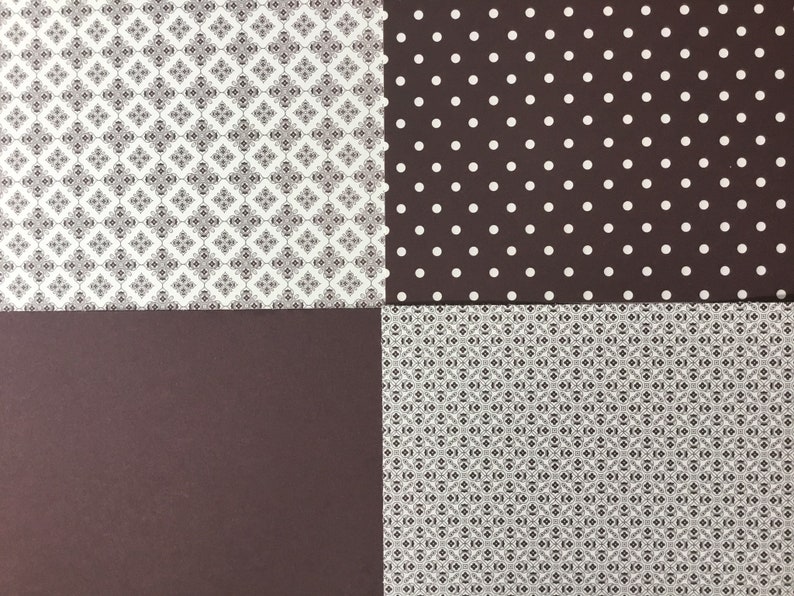 12 piece assorted paper 6x6 Stampin Up paper Au Chocolate combo pack card stock double sided pattern solids