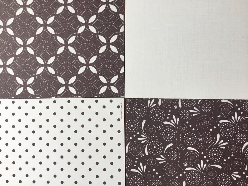 12 piece assorted paper 6x6 Stampin Up paper Au Chocolate combo pack card stock double sided pattern solids