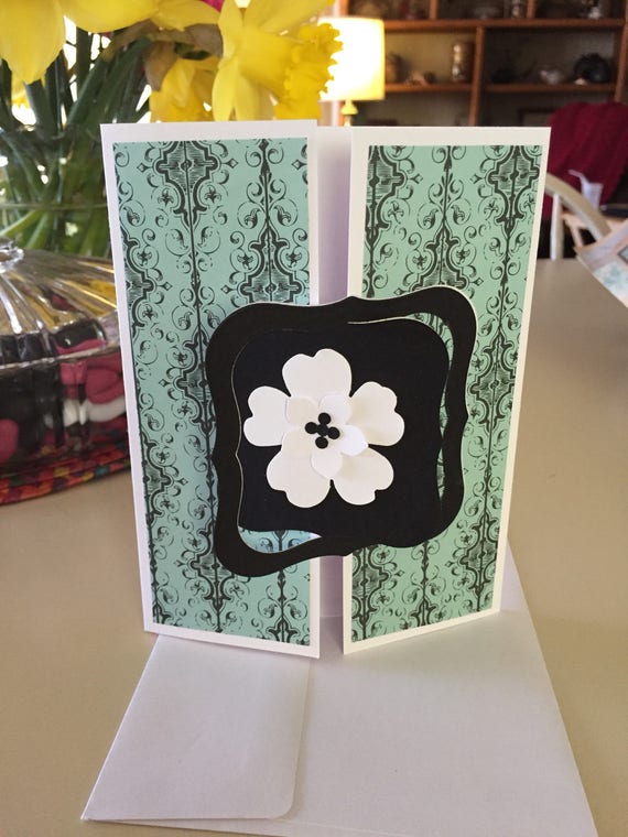 3d flower gate greeting card handmade tri fold with white etsy