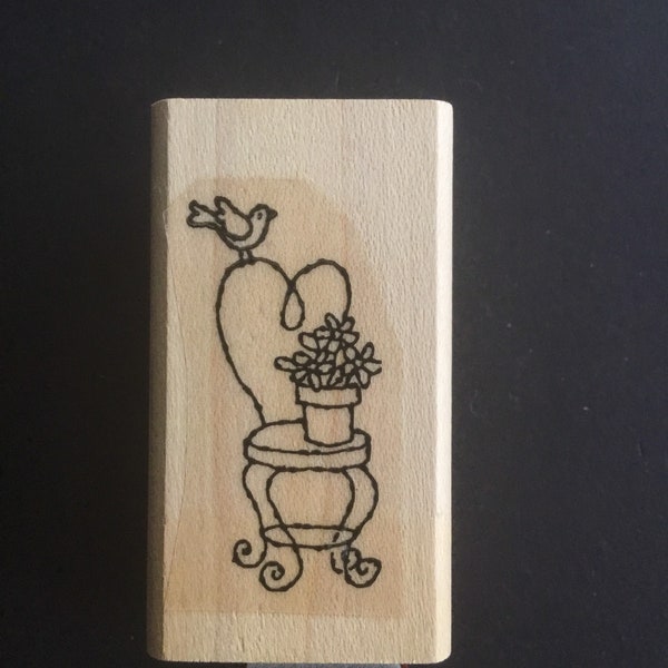 Stampin Up! Little Hellos Flowers on chair, bird, miss you stamps, for card making, scrapbooking, mixed media,