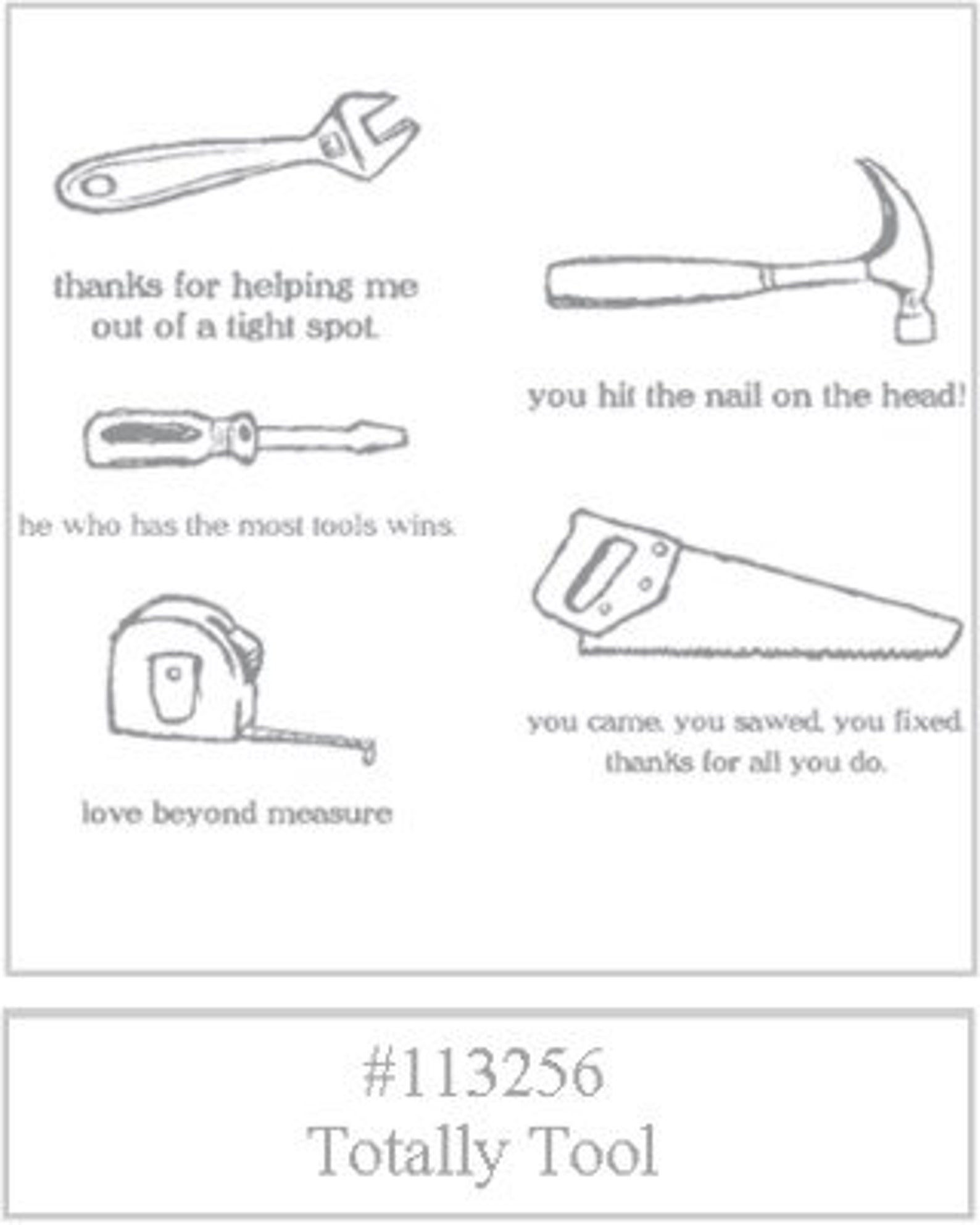 Stampin' Up stamp set Totally Tool Wood mounts love Etsy