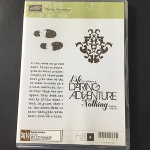 Stampin&#39; Up, Daring Adventure stamp set, rubber stamps, footprints, helen keller, truth words, card making, journaling, mixed media