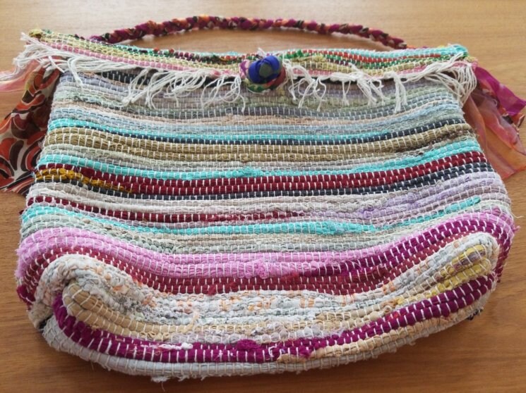 Rag Rug Bag Boho Crossbody Bag Flap Bag Upcycled Recycled - Etsy