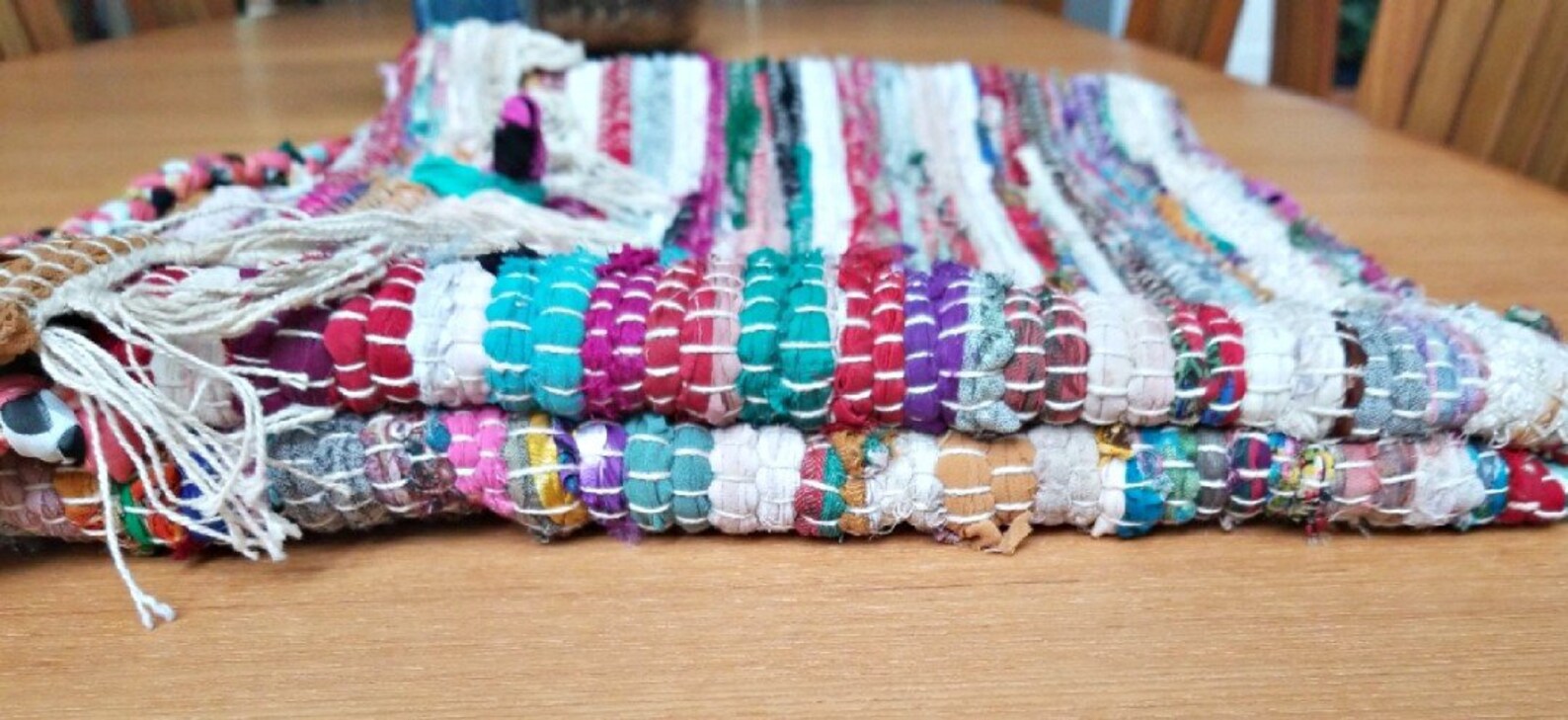 Rag Rug Bag, Woven Bag, Upcycled Recycled Repurposed, Chindi Bag