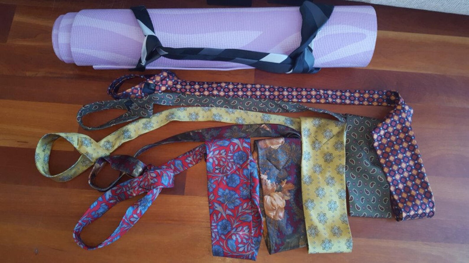 Yoga Mat Strap, Upcycled Repurposed Recycled, Adjustable Yoga Mat Holder, Yoga Mat Sling, Gift