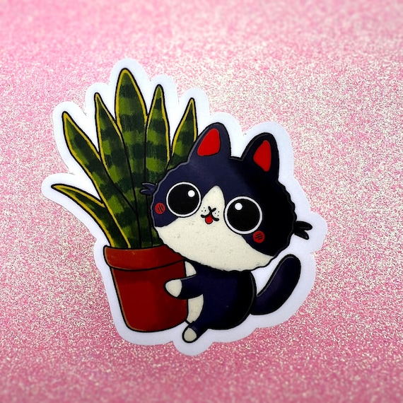 Buy Snake Plant Kitty Sticker | Cute Cat Sticker | Snake Plant | Plants |  Cute Sticker | Decal | Vinyl Sticker Online in India - Etsy