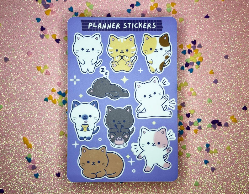 Cute Cat Planner Stickers Journal Stickers Planner - Etsy