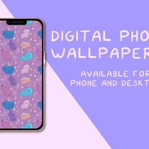 Cute Pastel Cats, Cats, Cute art, Wallpaper for Phones, Tablets (DIGITAL DOWNLOAD)