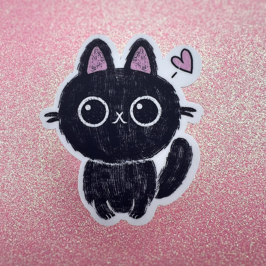 Cute Blue Cat Sticker Cute Cat Sticker Cute Kitty Sticker Etsy