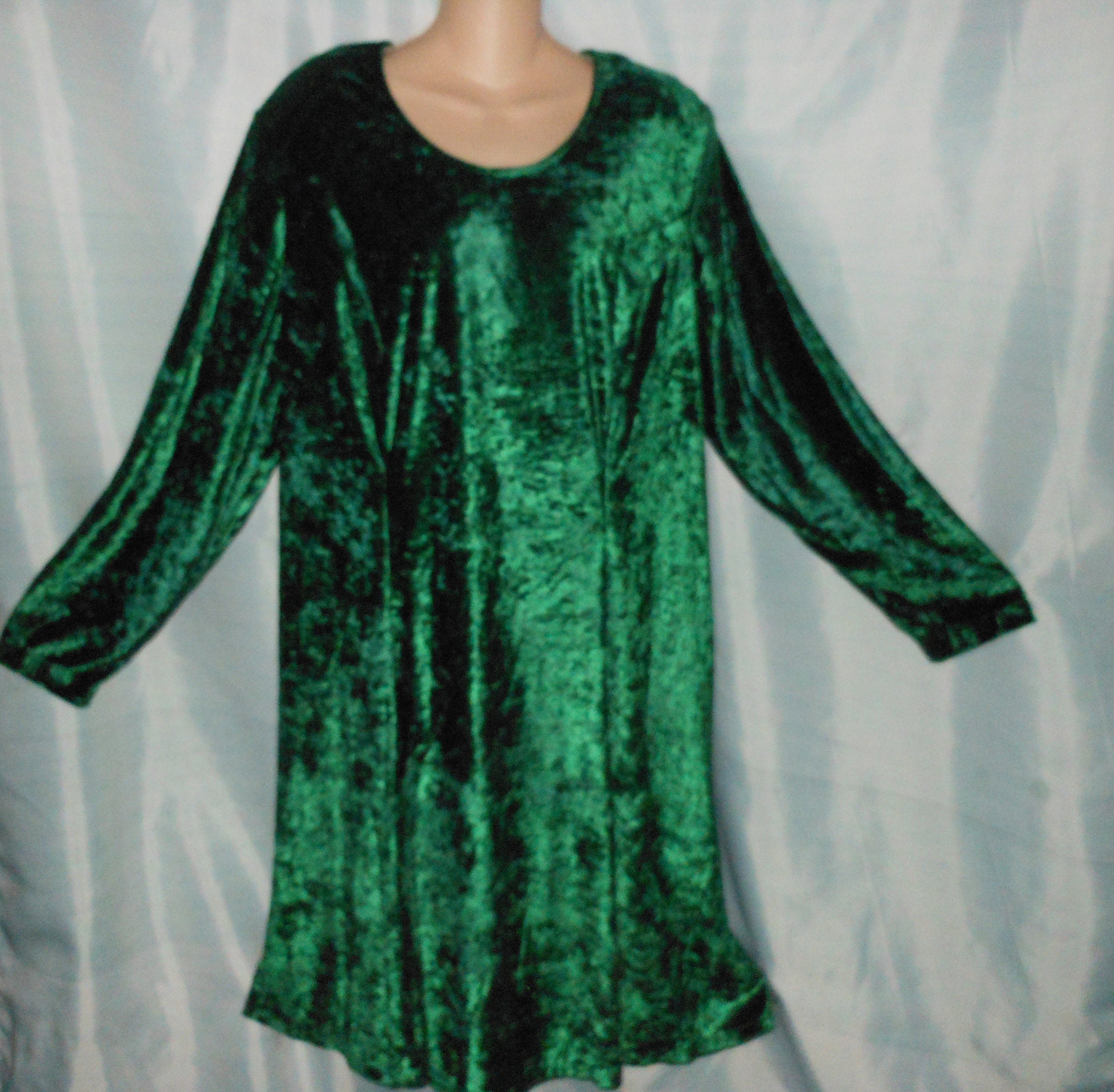 Vintage 90s Green Crushed Velvet 26 28 4X Lace up Slouchy