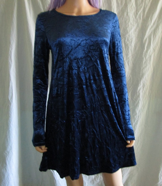 Contempo Casuals Vintage 90s NOS XS Blue Crushed … - image 2