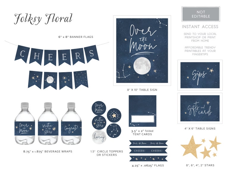 INSTANT DOWNLOAD : PDF Party Printables Starry Sky | Etsy