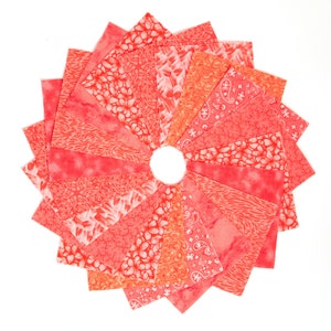 It&#39;s All Coral  90-piece pre-cut charm pack 5&quot; squares 100% cotton fabric quilt Coral  tone-on-tone