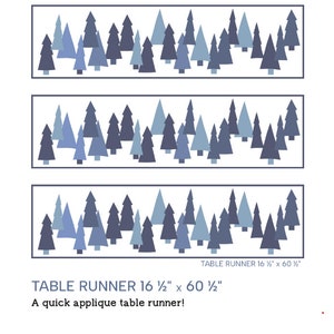 魔法の冬の森のテーブルランナー PDF デジタルキルトパターン: 16 x 60 初心者向け!