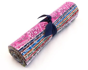 34 piece  Bandana  pre cut Layer Cake 10 " squares 100% cotton fabric quilt