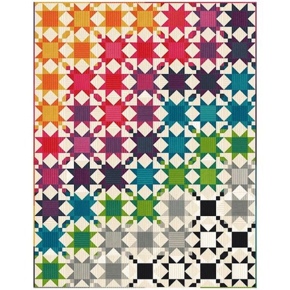 - Vanessa Christenson V and Co finished size 56 x 72 Ombre Wovens Quilt Kit Moda Fabrics